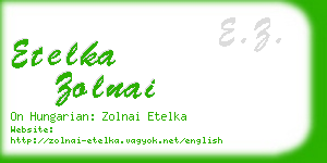 etelka zolnai business card